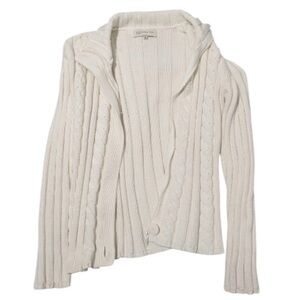 Jones New York Cream Full Zip Knit Sweater Women’s Size Medium
